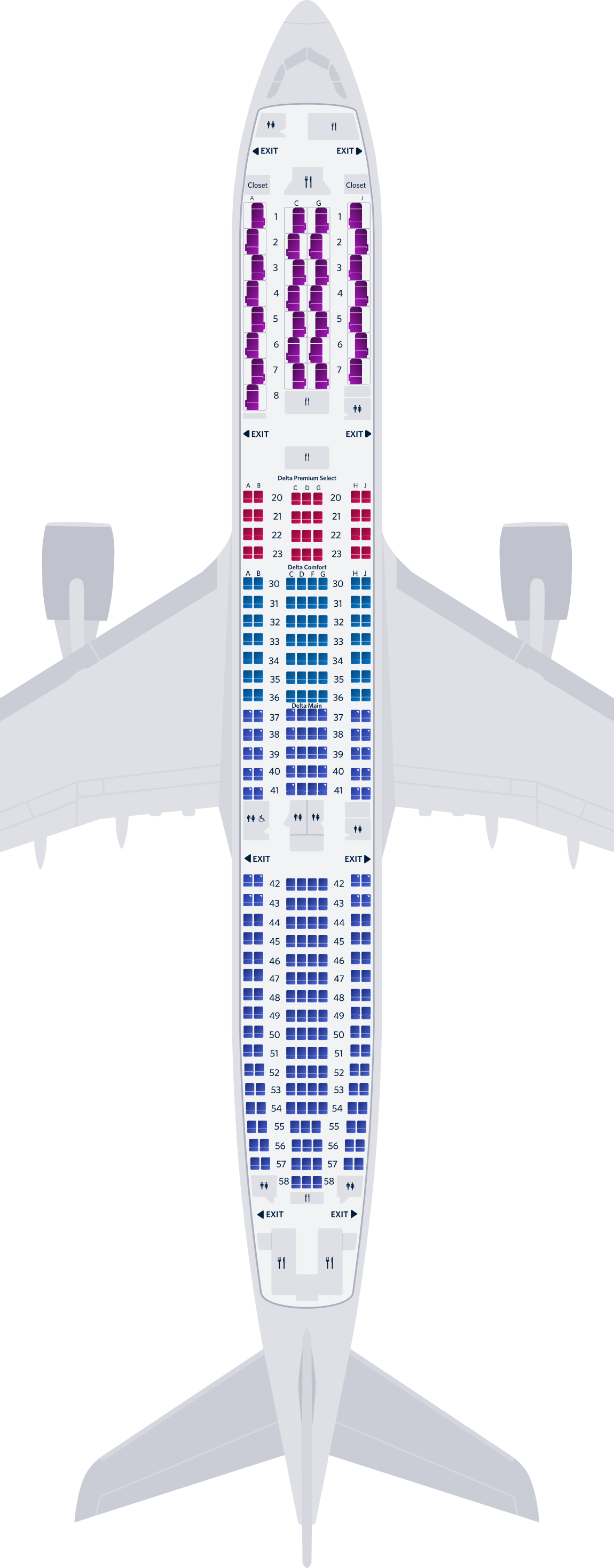 Airbus A330-900neo Seat Map