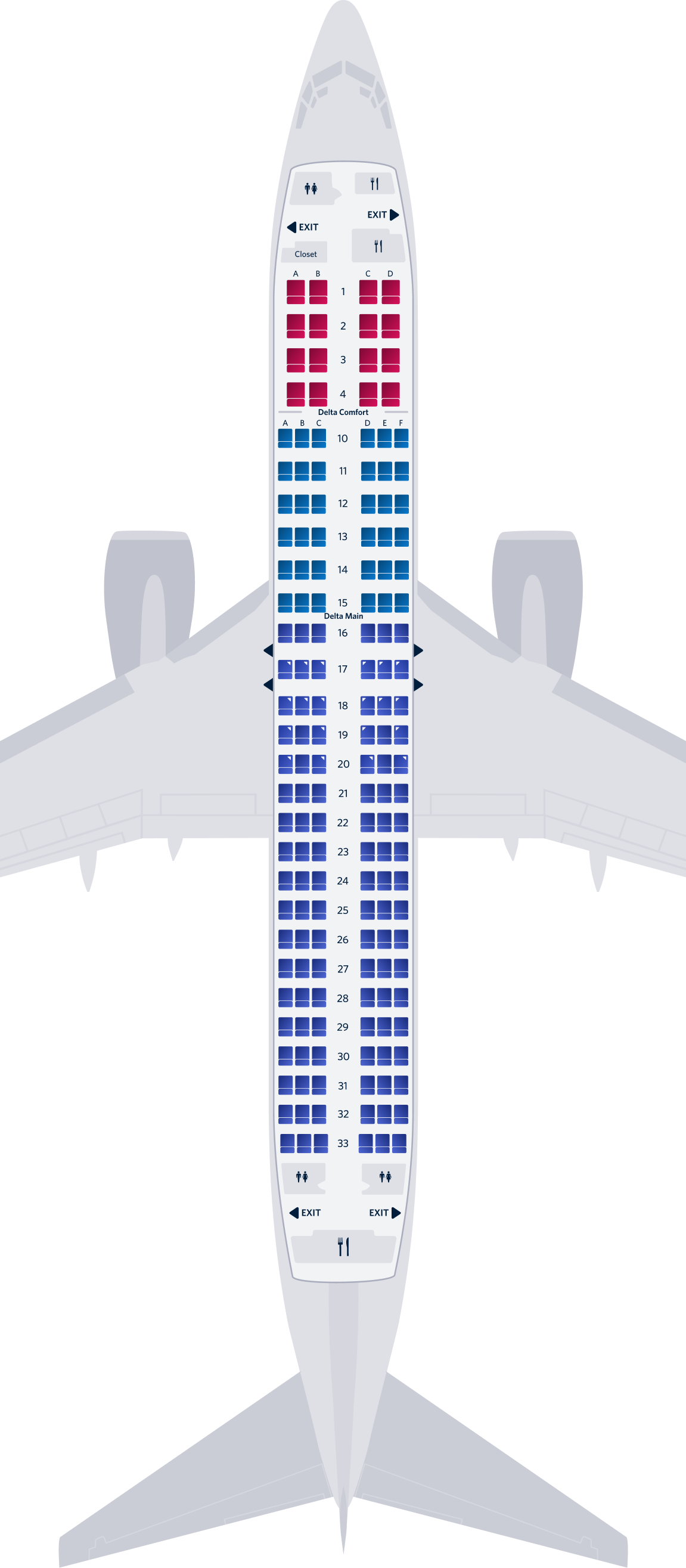 Boeing 737-800 seat map