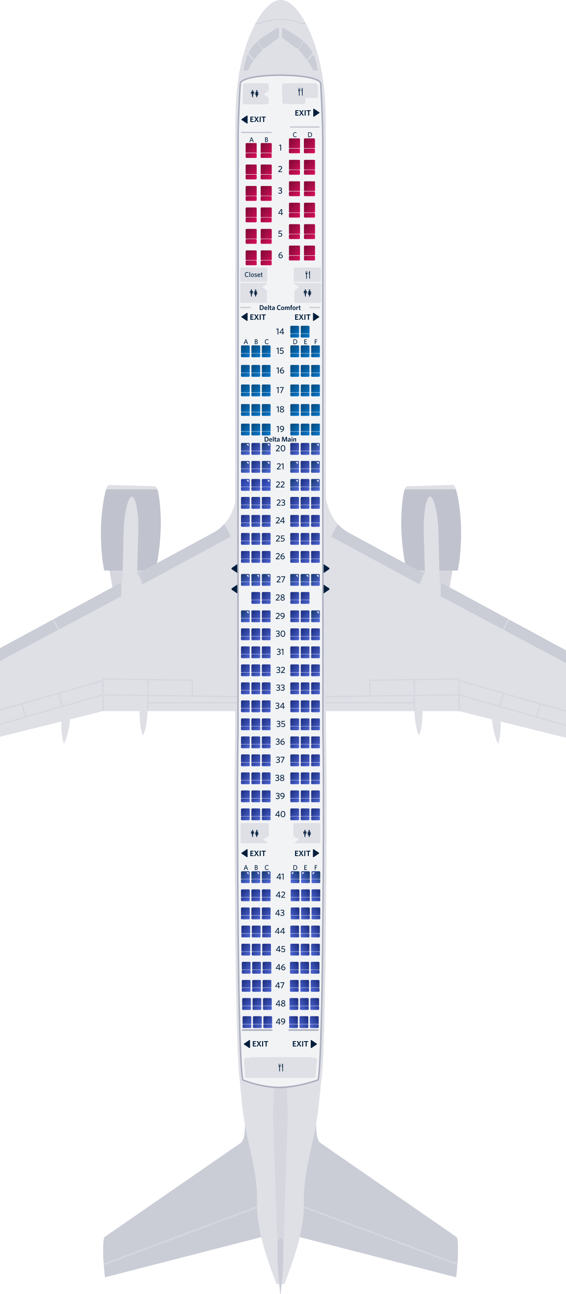 보잉 757-300-75Y 좌석 배치도