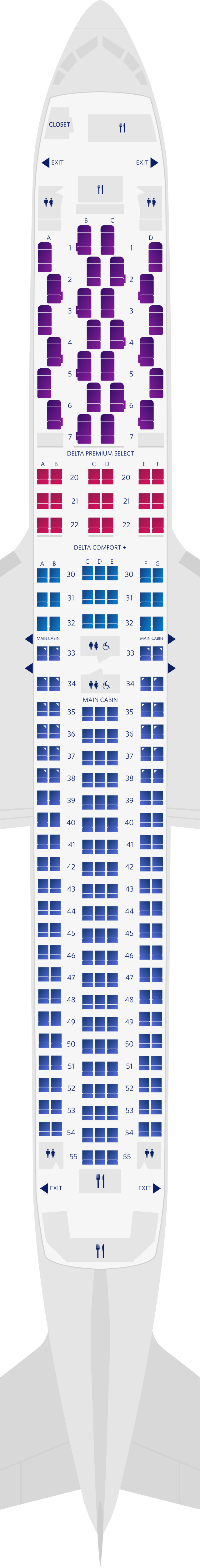 Boeing 767-300ER (76K) – Sitzplatzübersicht