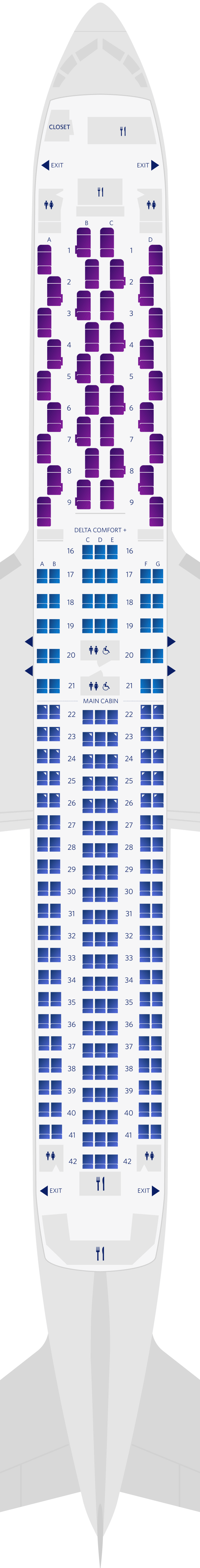 Boeing 767-300ER (76L) – Sitzplatzübersicht