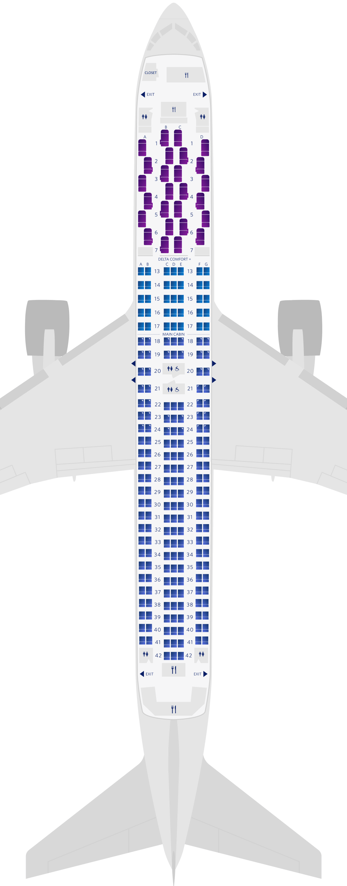 Boeing 767-300ER (76Z) – Sitzplatzübersicht