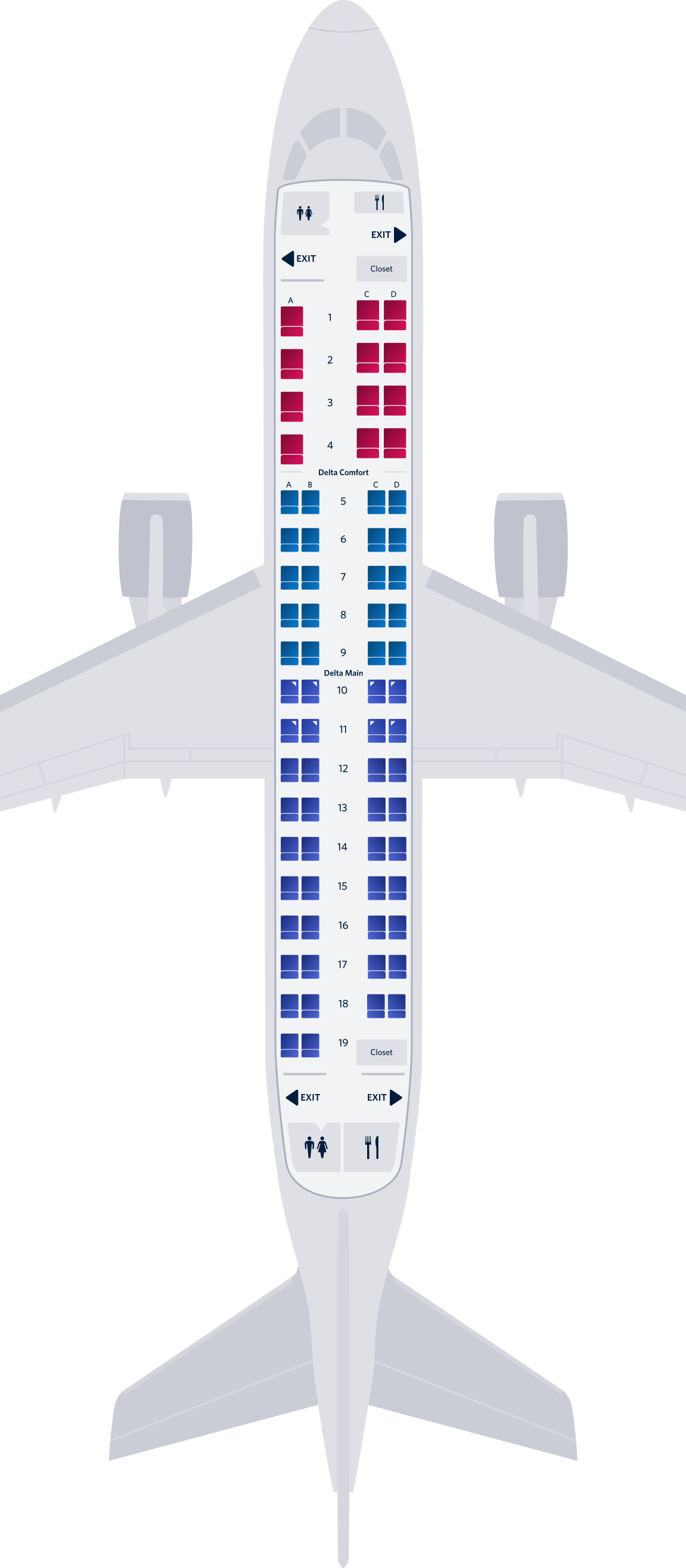 Embraer ERJ-175 (70) seat map