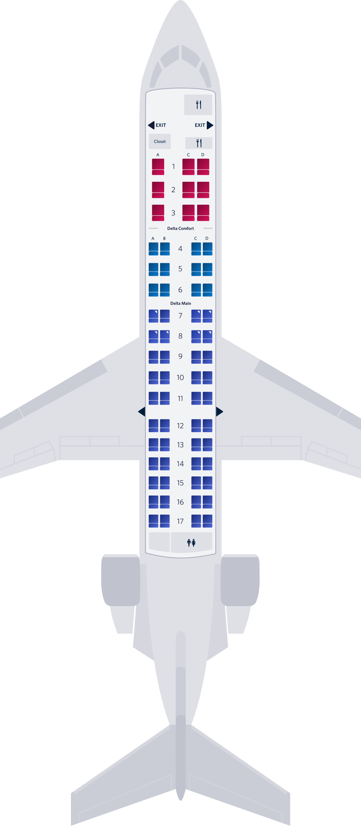 Bombardier CRJ-700 (65) Sitzplatzübersicht