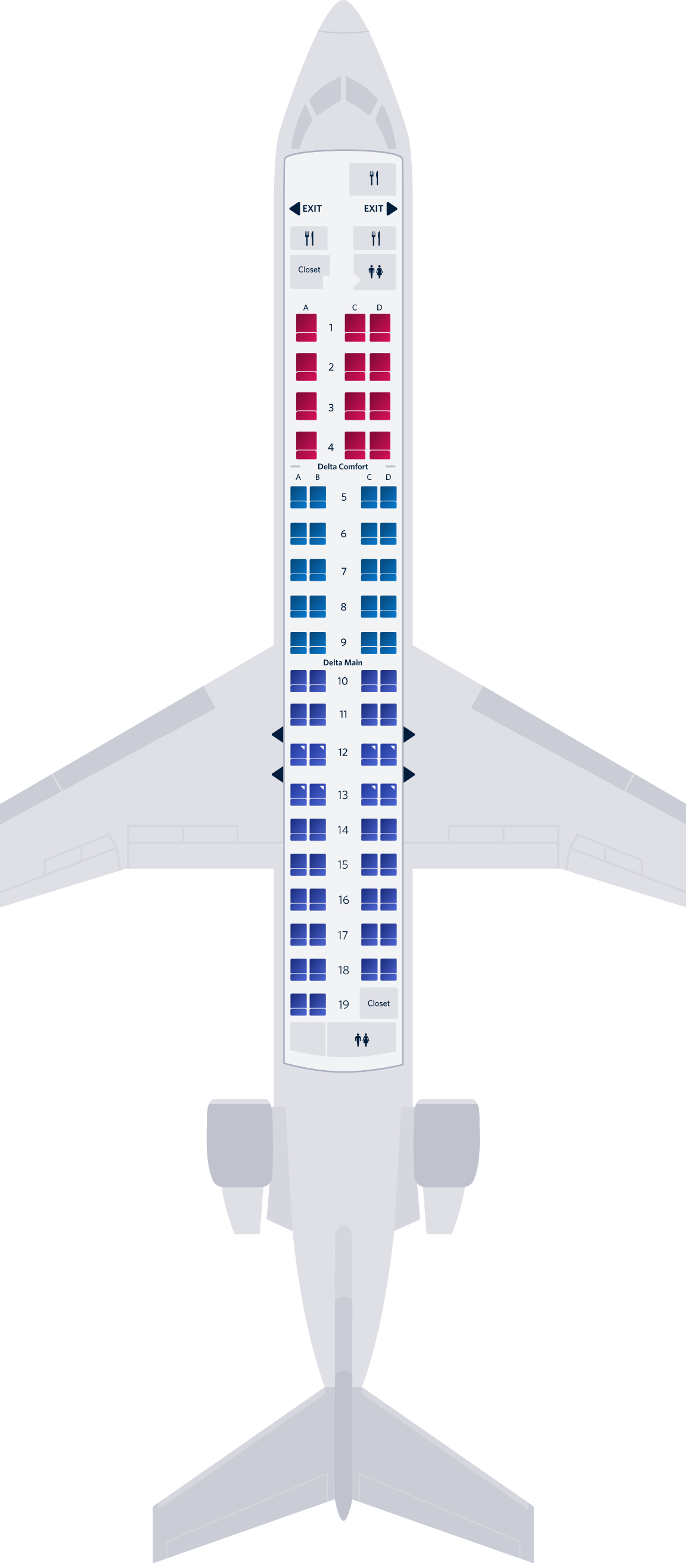 Bombardier CRJ-900-70 – Sitzplatzübersicht