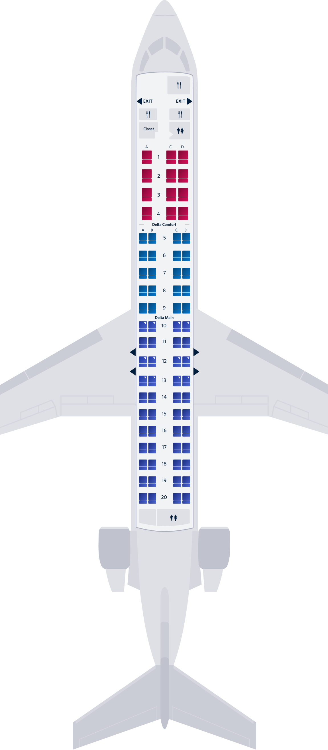 Bombardier CRJ-900-76 – Sitzplatzübersicht