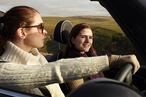 People driving in car.